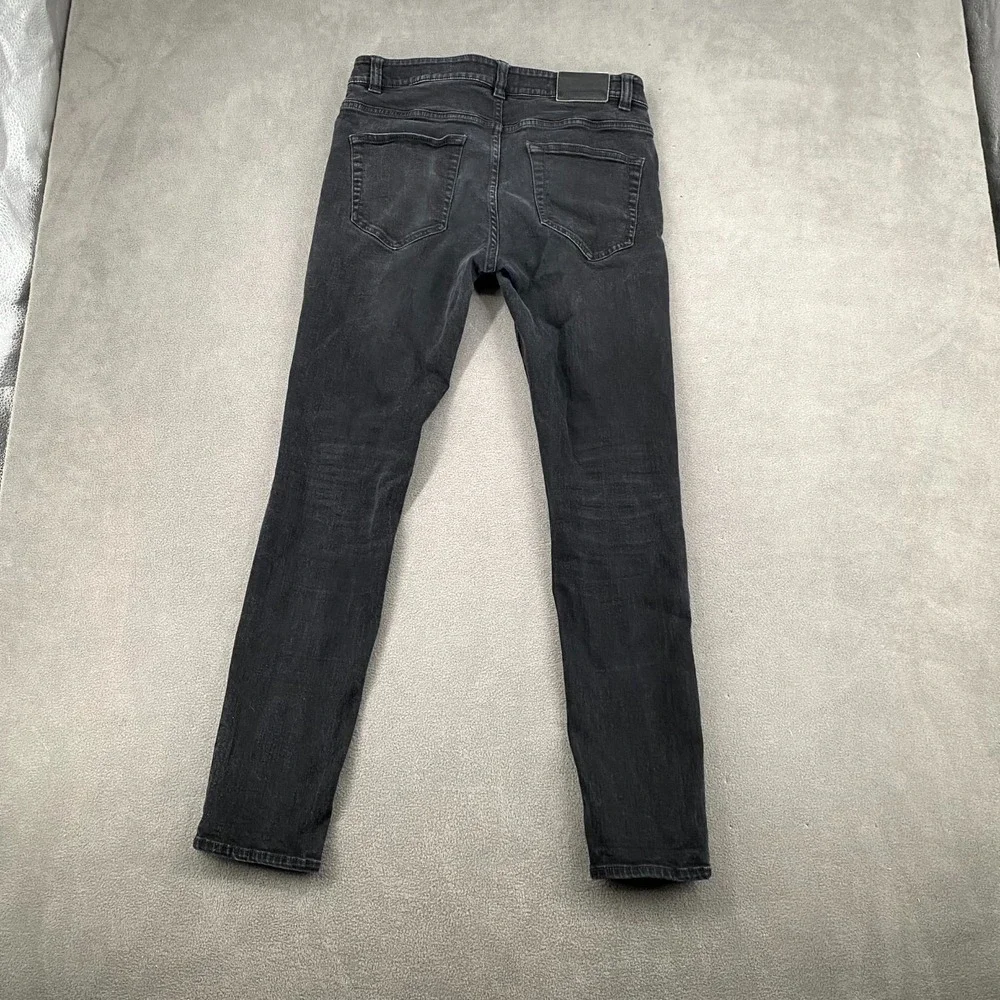 Only & Sons Onsloom Slim Jeans Men 32 Black Dark Wash Denim Low Rise Skinny Leg